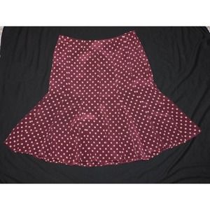 Gap - Dark burgundy & beige flared SILK skirt, size 0 New With Tags